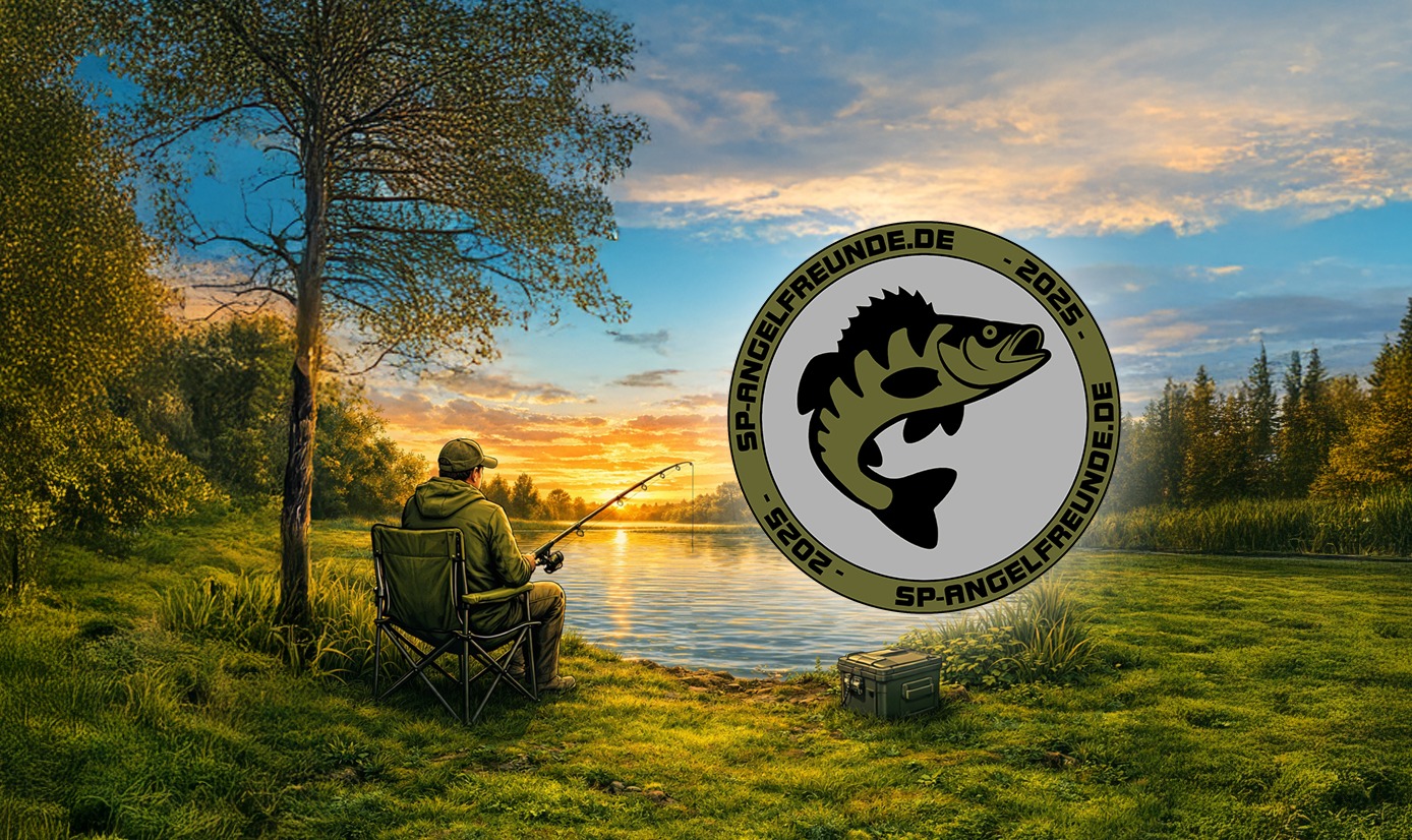 Abendstimmung am See mit Angelboot